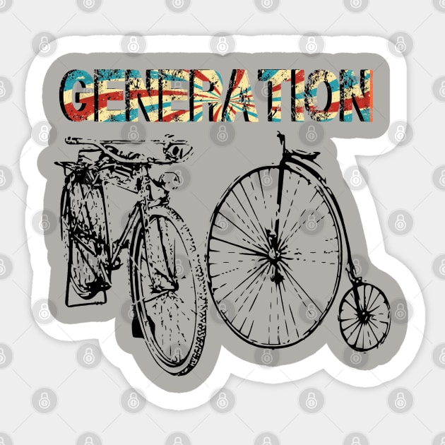 Generacion de bicicleta Sticker by vintagejoa